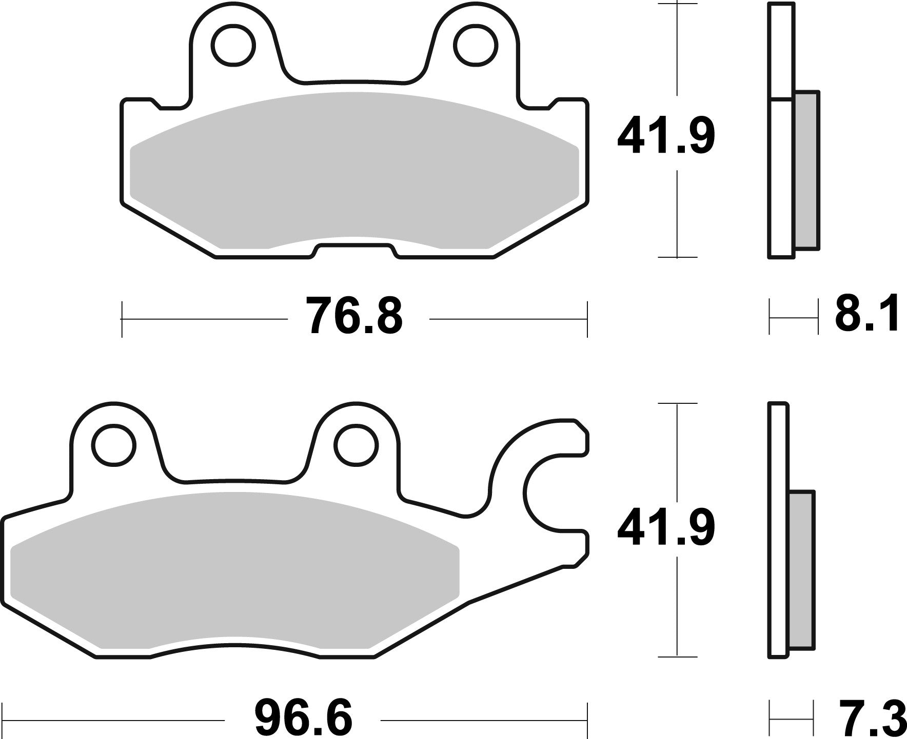 SBS FRICTION - EVO Sinter ATV Rear Brake Pads - 973PSI-