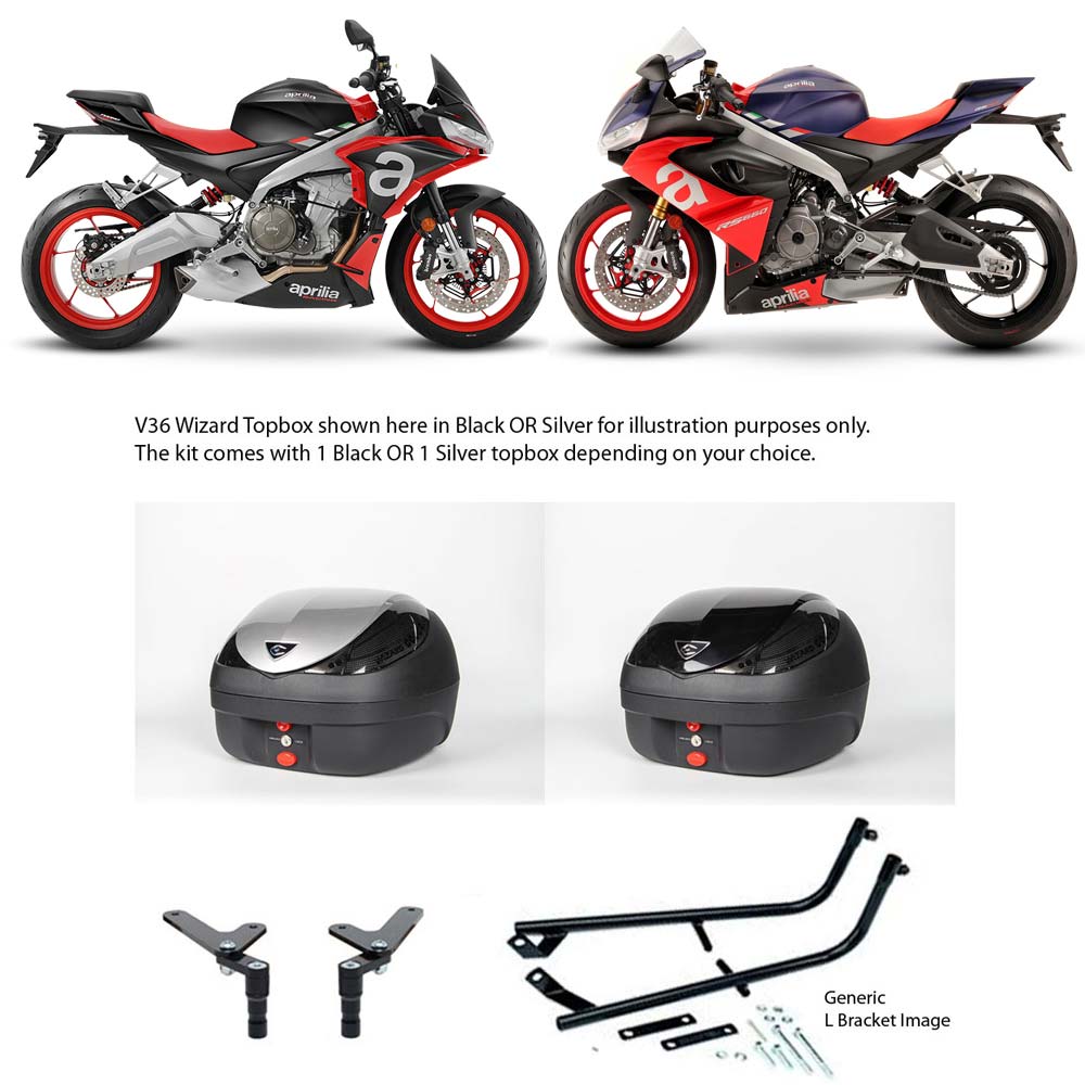 V36 Wizard Black Topbox Kit TUONO 660 & RS 660 20-25 - A019V36BPBLK