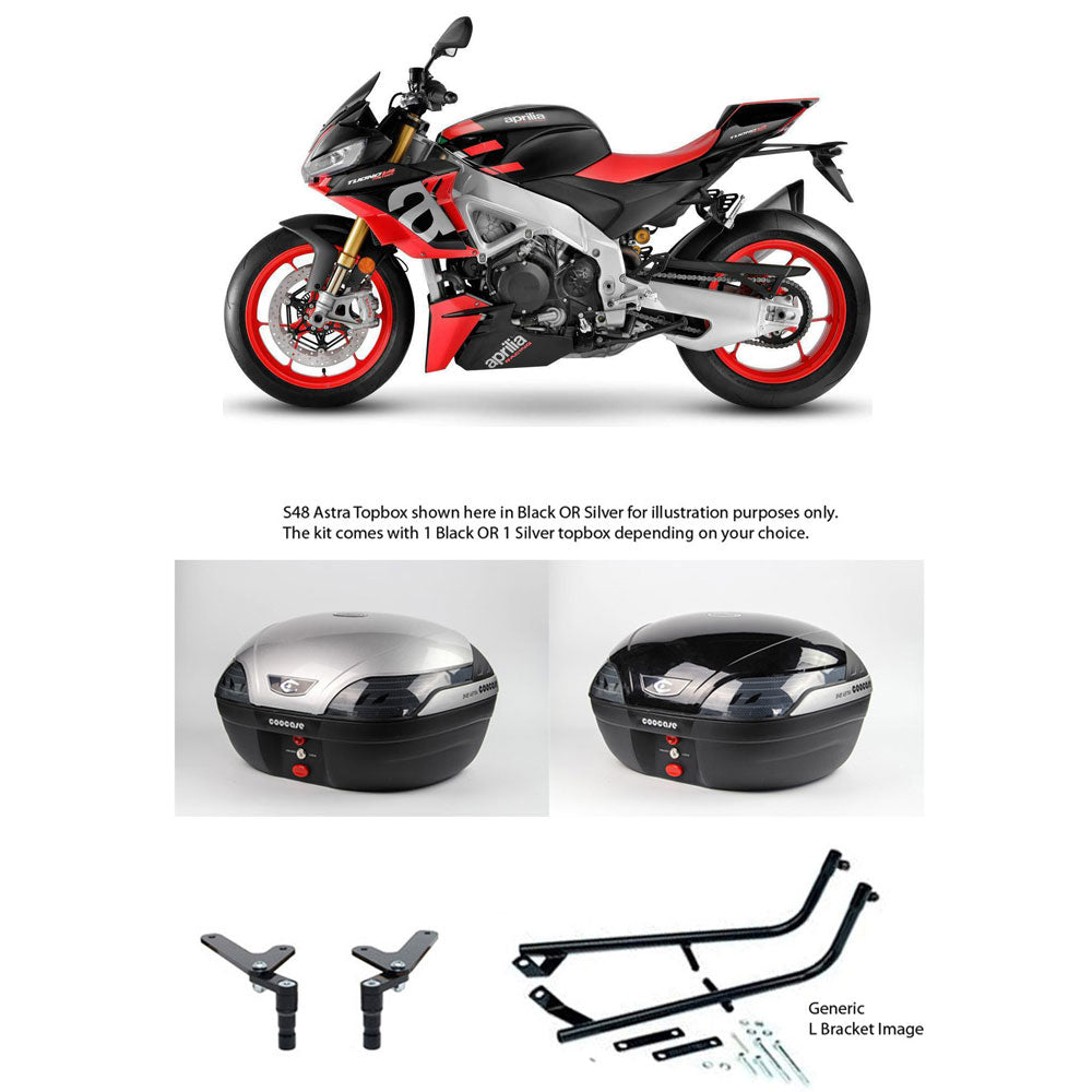 S48 Astra Black Topbox Kit RSV 4 1100 & TUONO V4 1100 FACTORY 21-25 - A020S48BPBLK
