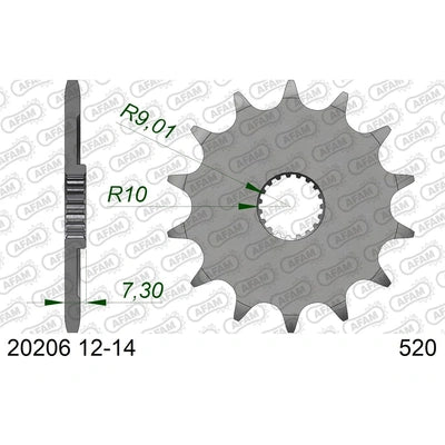AFAM 12T 520 HONDA CR125 87  #