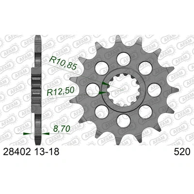 AFAM 17T GSXR -97+ ZX-9 520 CONV.
