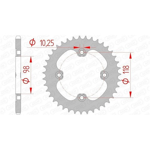 AFAM S42 520 Bombardier Rear Sprocket
