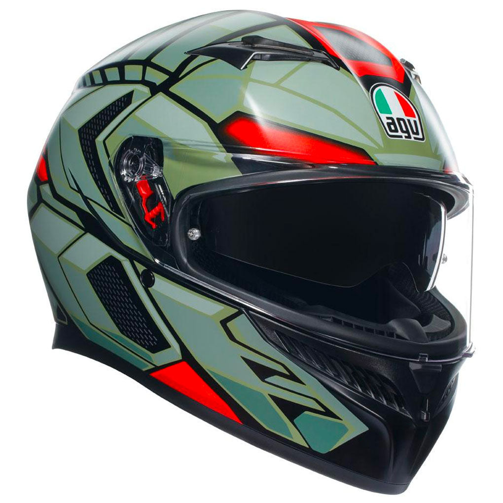 AGV K3 - DECEPT MATT BLACK/GREEN/RED L - 77-398-09