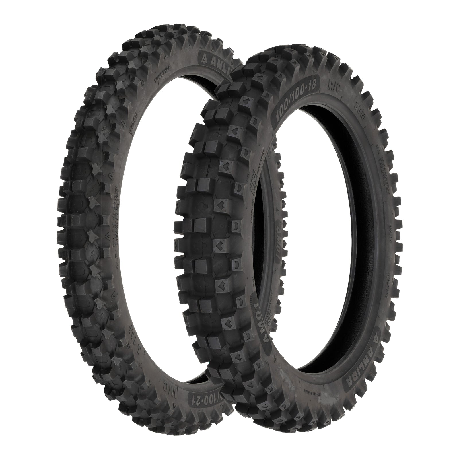 Anlida AM01 Tyre Set 80/100-21 Front & 110/100-18 Rear (NHS)