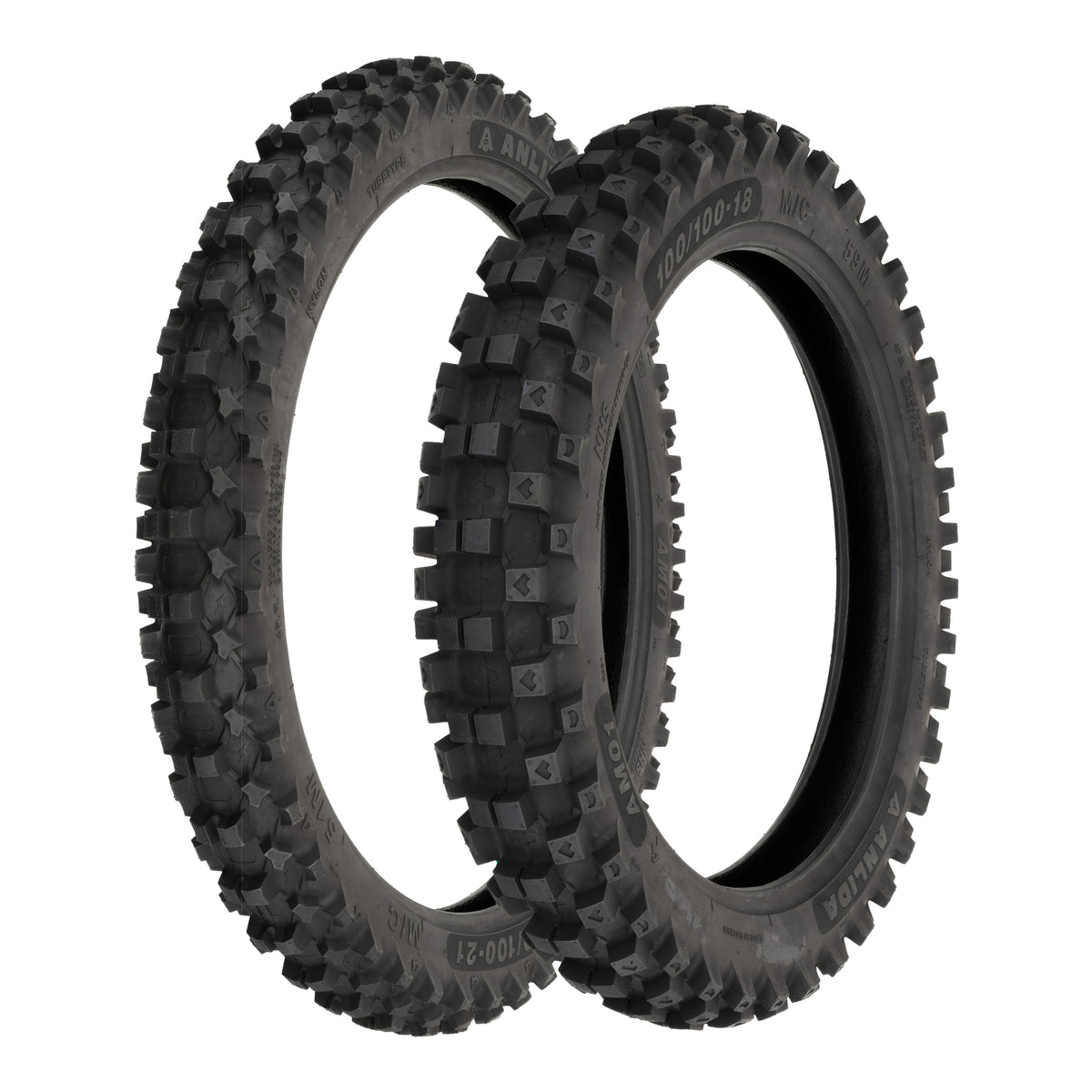 Anlida AM01 Tyre Set 80/100-21 Front & 110/90-19 Rear (NHS)