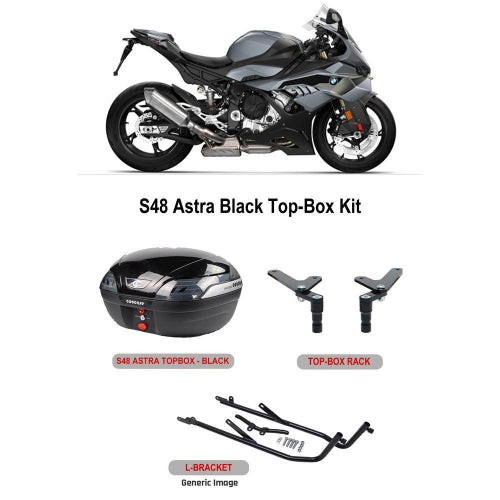 S48 Astra Black Topbox Kit M1000RR, S1000RR 23-25 & M1000R, S1000R 25- - B053S48BPBLK