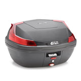 GIVI MONOLOCK TOPCASE 47L BLACK/RED - INCLUDES UNIVERSAL PLATE - B47NML