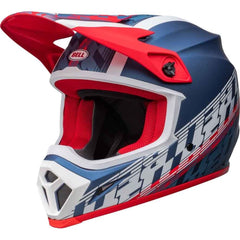 BELL MX-9 MIPS OFFSET MATT METAL BLUE/WHT (MD) [ONC01] #