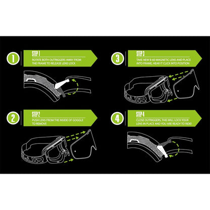BLUR B-60 GOGGLE STEALTH MATT BLK (SIL LENS)