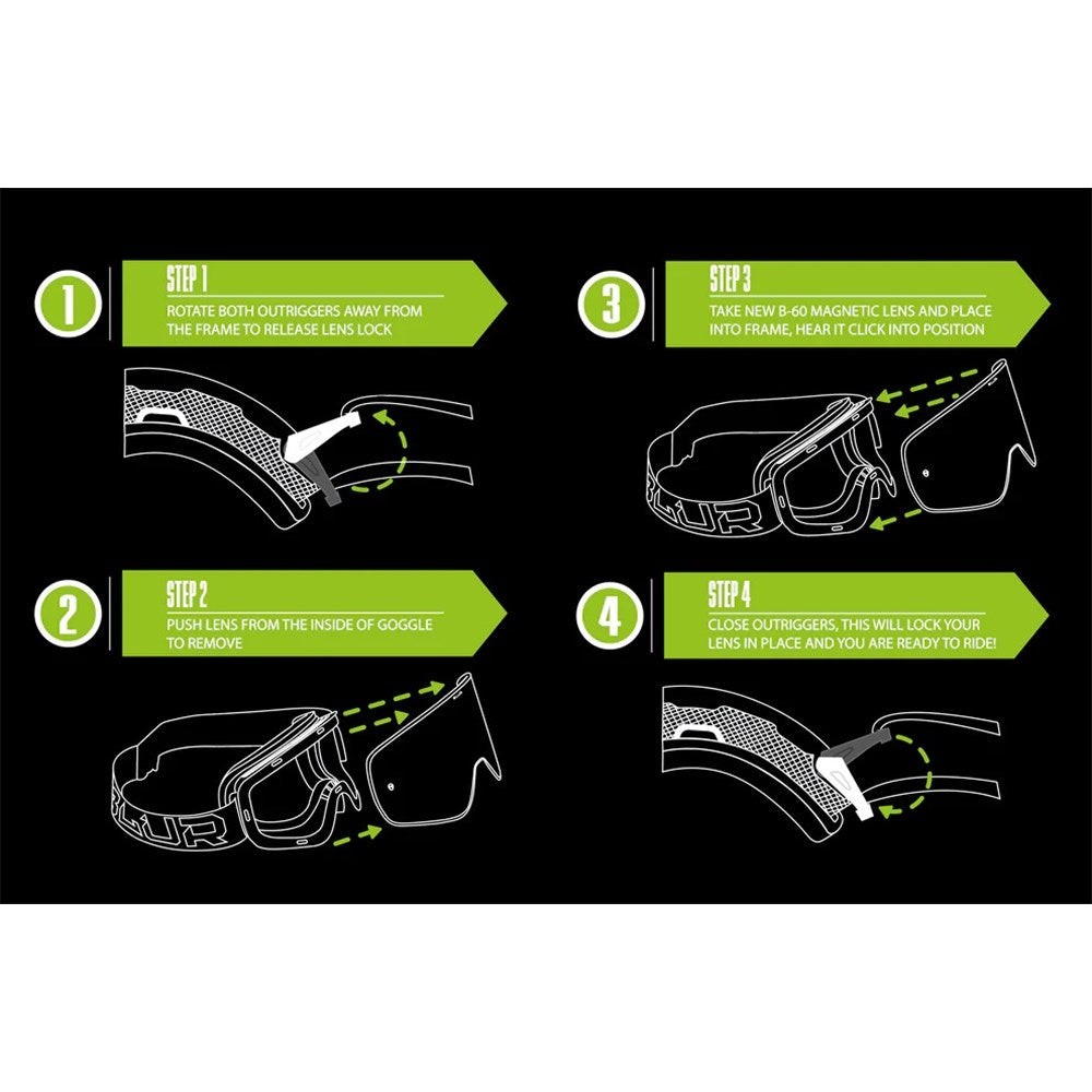 BLUR B-60 GOGGLE STEALTH MATT BLK (SIL LENS)