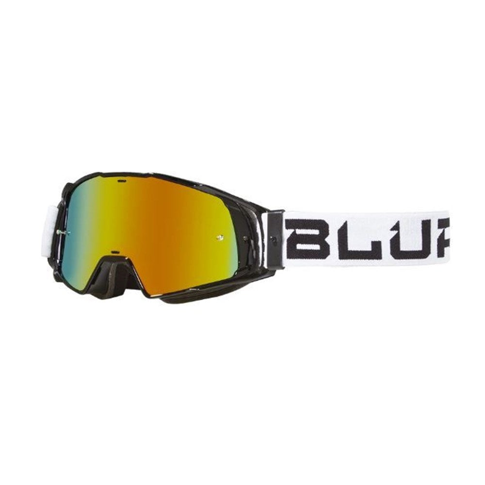 BLUR B-20 GOGGLE FLAT BLK/WHT (RAD-RED LENS)