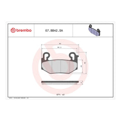 Brembo Prime Brake Pad Sinter Front 07BB42SA