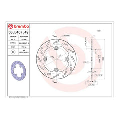 Brembo Prime Brake Disc Serie Oro Front 68B40749