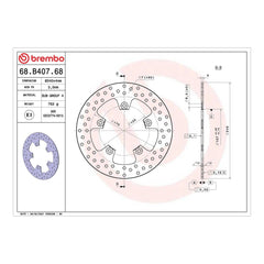 Brembo Prime Brake Disc Serie Oro Rear 68B40768