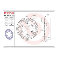 Brembo Prime Brake Disc Serie Oro Rear 68B40790