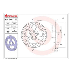 Brembo Prime Brake Disc Serie Oro Rear 68B407E0