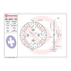 Brembo Prime Brake Disc Serie Oro Rear 68B407E8