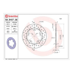 Brembo Prime Brake Disc Serie Oro Rear 68B407G6