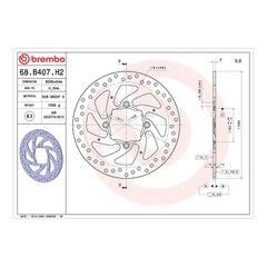 Brembo Prime Brake Disc Serie Oro Rear 68B407H2