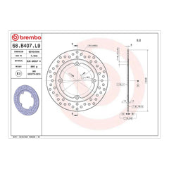 Brembo Prime Brake Disc Serie Oro Rear 68B407L9