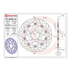 Brembo Prime Brake Disc Serie Oro Front 78B40861