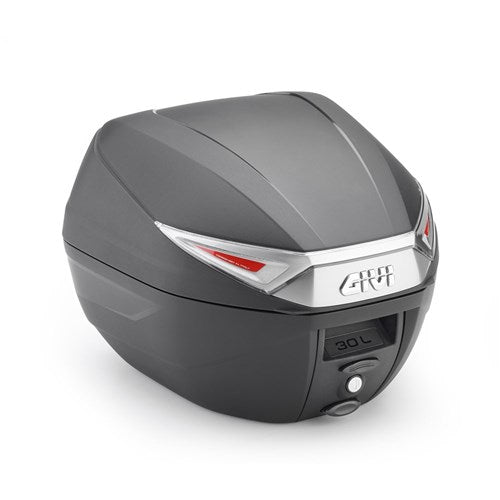 GIVI MONOLOCK TOPCASE 30L TECH BLACK/CLEAR - INCLUDES UNIVERSAL PLATE