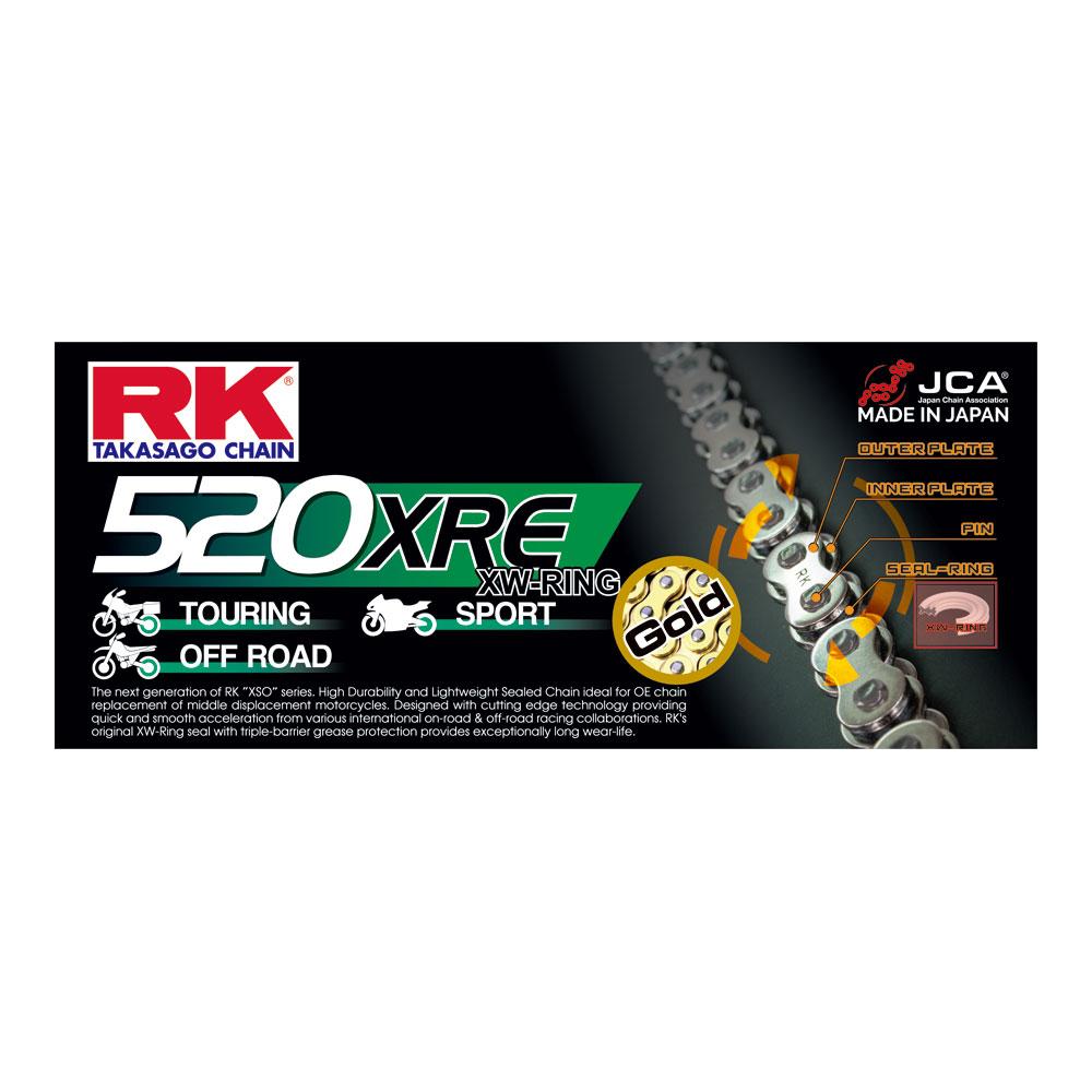 RK CHAIN GB520XRE - 120 LINK GOLD - 12-52E-120GD
