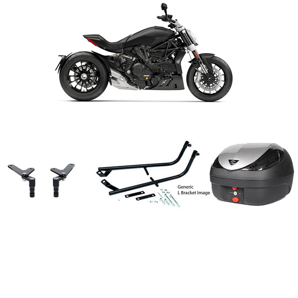 V36 Wizard Silver Topbox Kit 1260 XDIAVEL (V2) 16-21 & XDIAVEL S (V2) 16-23 - D047V36BPSIL