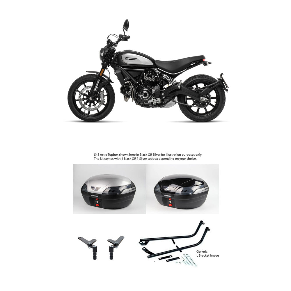 S48 Astra Black Topbox Kit 800 SCRAMBLER (ALL) 20-22 - D056S48BPBLK