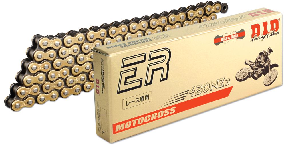 D.I.D Drive Chains - 420NZ3 GB-136 RB - Super Heavy Duty MX - Gold & Black