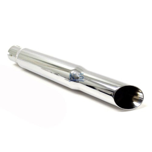 EMGO Muffler 15 Inch Slash Cut Flat BLK