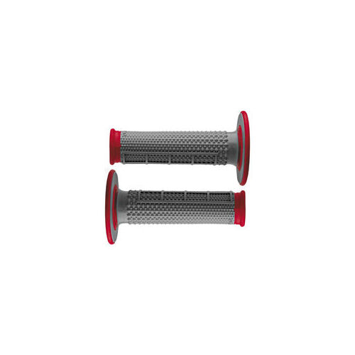 RENTHAL GRIPS DUAL COMPOUND TAPERED HALF WAFFLE RED/GRY Q70 (G163)