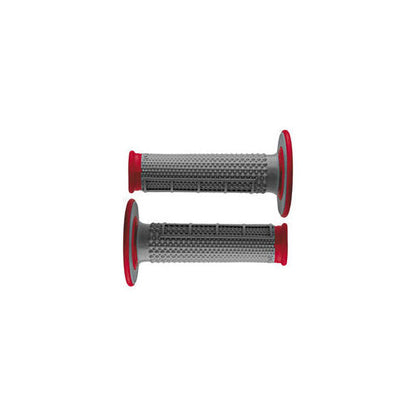 RENTHAL GRIPS DUAL COMPOUND TAPERED HALF WAFFLE RED/GRY Q70 (G163)
