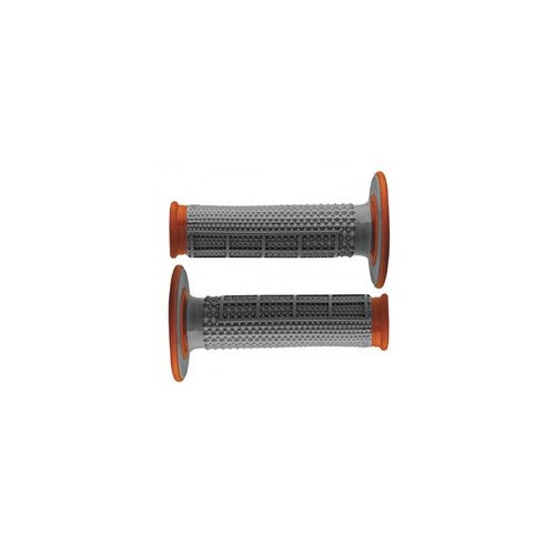 RENTHAL GRIPS DUAL COMPOUND TAPERED HALF WAFFLE ORG/GRY Q70 (G164)