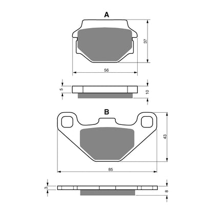 GOLDfren Brake Pads Sintered Sports GF005 - S3 (PH75)