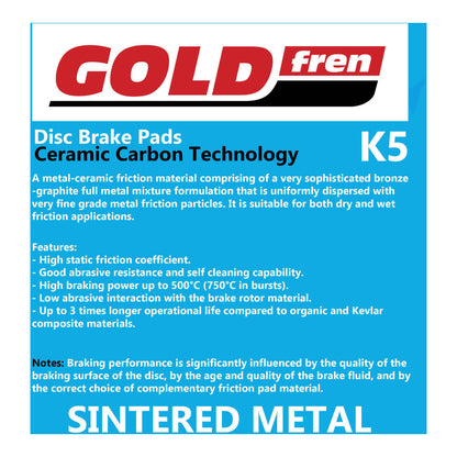 GOLDfren Brake Pads Off-Road Racing GF043 - K5 (PR34)