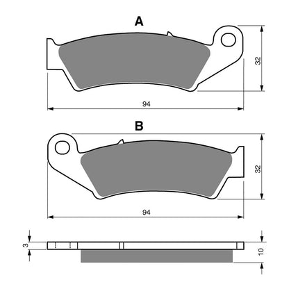 GOLDfren Brake Pads Sintered Sports GF052 - S3 (PH49)
