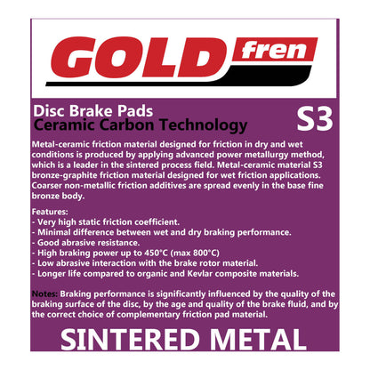 GOLDfren Brake Pads Sintered Sports GF178 - S3 ( PH247 )