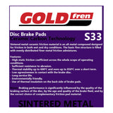 GOLDfren Brake Pads GF214 - S33