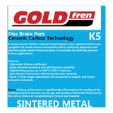 GOLDfren Brake Pads Off-Road Racing GF280 - K5 ( PR159 )