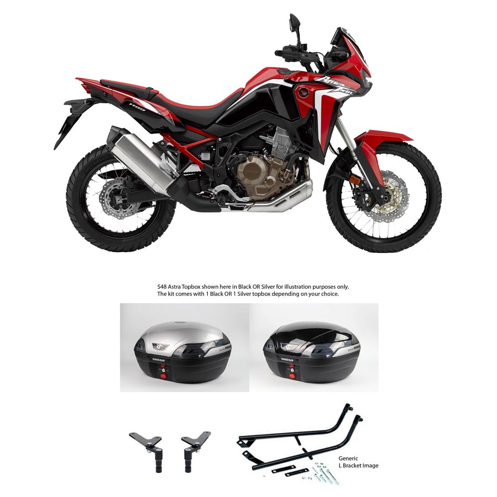S48 Astra Black Topbox Kit CRF 1100 L (AFRICA TWIN) 20-25 - H169S48BPBLK