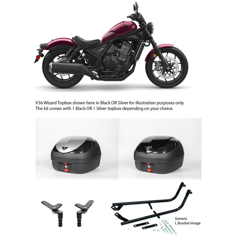 V36 Wizard Black Topbox Kit CMX 1100 (REBEL) 21-25 - H171V36BPBLK