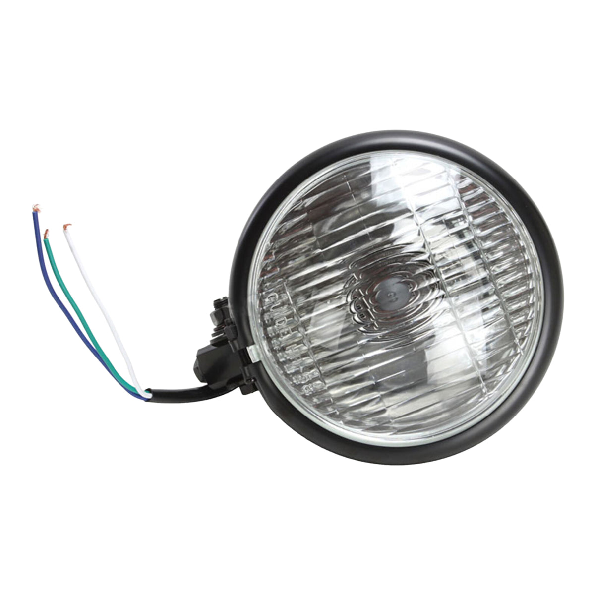 Whites Headlight Bates 5 3/4 Bottom Mount H4 60/55W Black