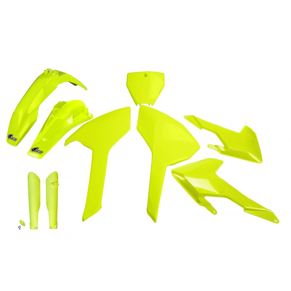 /UFO Husky TC/FC 125-250-350-450 16-18 Full Plastics Kit (FLU YEL) No TC250 2016 (WAS Hukit616Edflu)