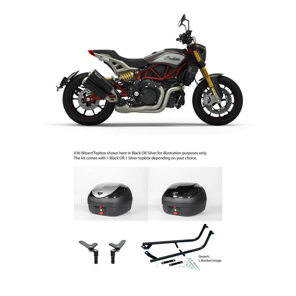 V36 Wizard Silver Topbox Kit FTR 1200 ALL MODELS 19-24 - IN001V36BPSIL