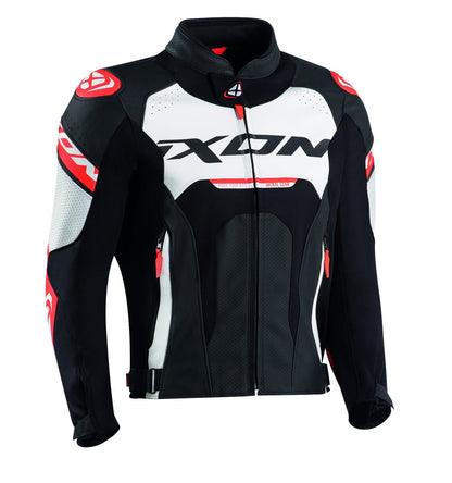 IXON JACKAL LEATHER JKT WHT/RED/BLK (LG)