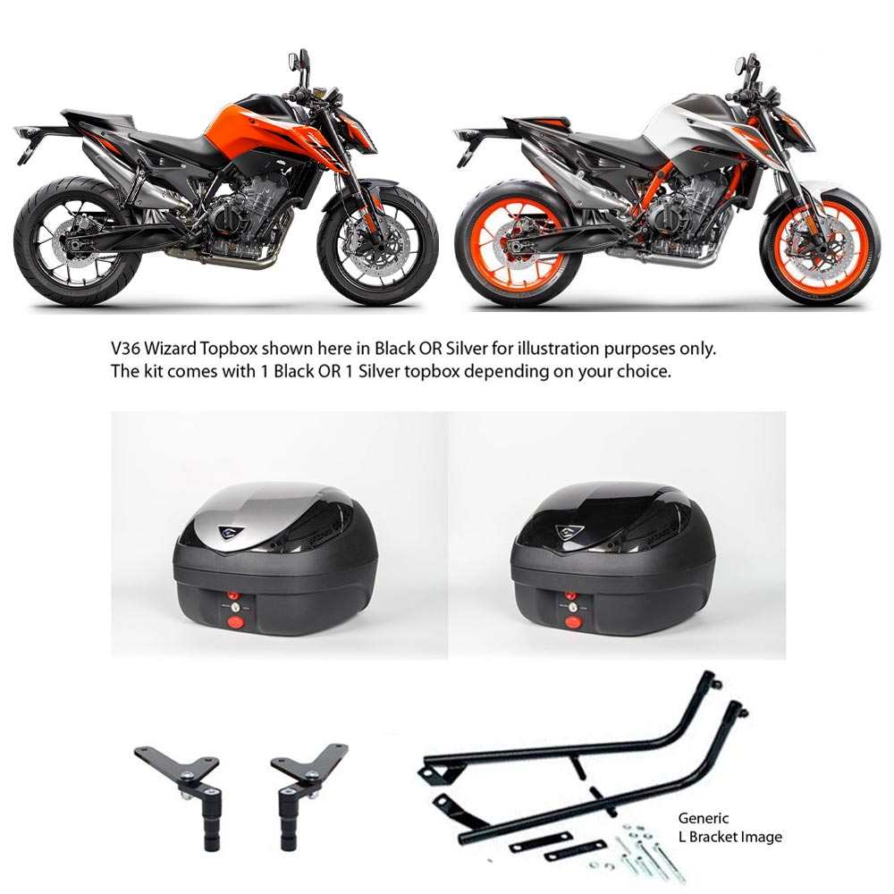 V36 Wizard Silver Topbox Kit 790 DUKE 18-20 & 890 DUKE R 20-24 - KT020V36BPSIL