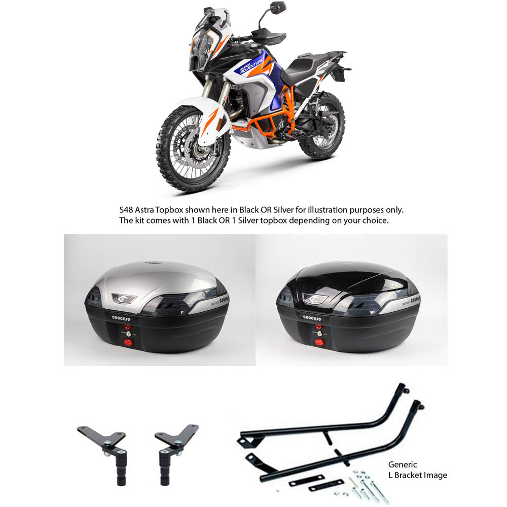 S48 Astra Black Topbox Kit 1290 SUPER ADVENTURE R, S 21-24 - KT023S48BPBLK