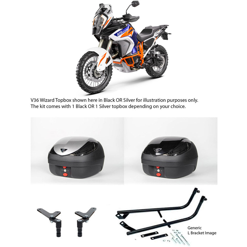 V36 Wizard Black Topbox Kit 1290 SUPER ADVENTURE R, S 21-24 - KT023V36BPBLK