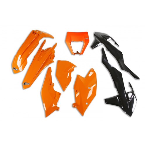 UFO KTM EXC 2017 & 2019 Plastics Kits with Headlight Shroud (OEM) (Will Become Ktkit523FE999)